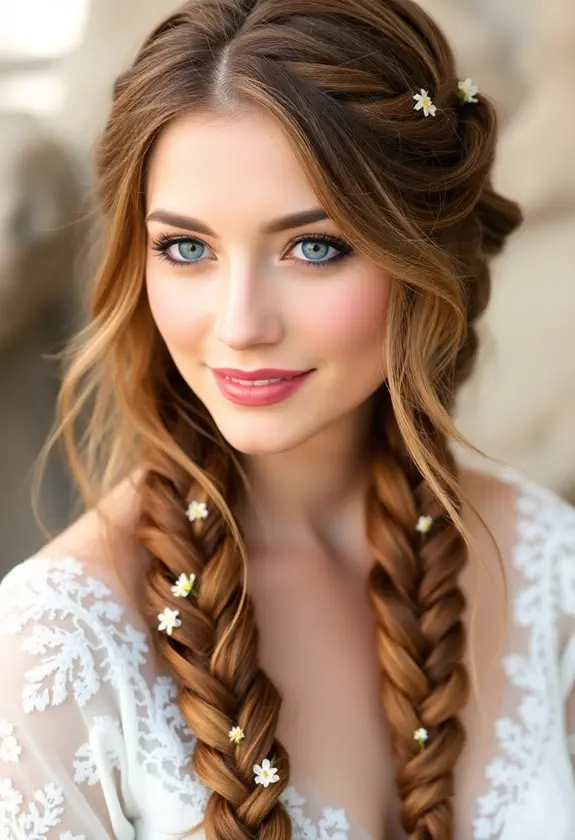 bohemian inspired braided hairstyle