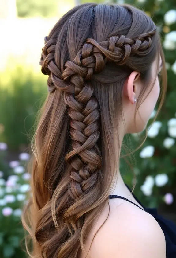 braided hairstyle with cascading strands