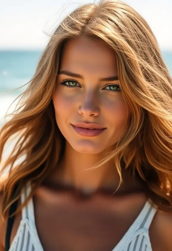 messy seaside hairstyle look