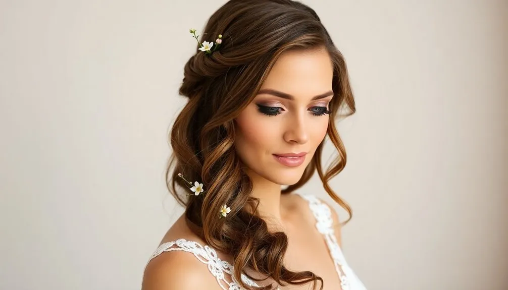 romantic half up bridal hairstyles