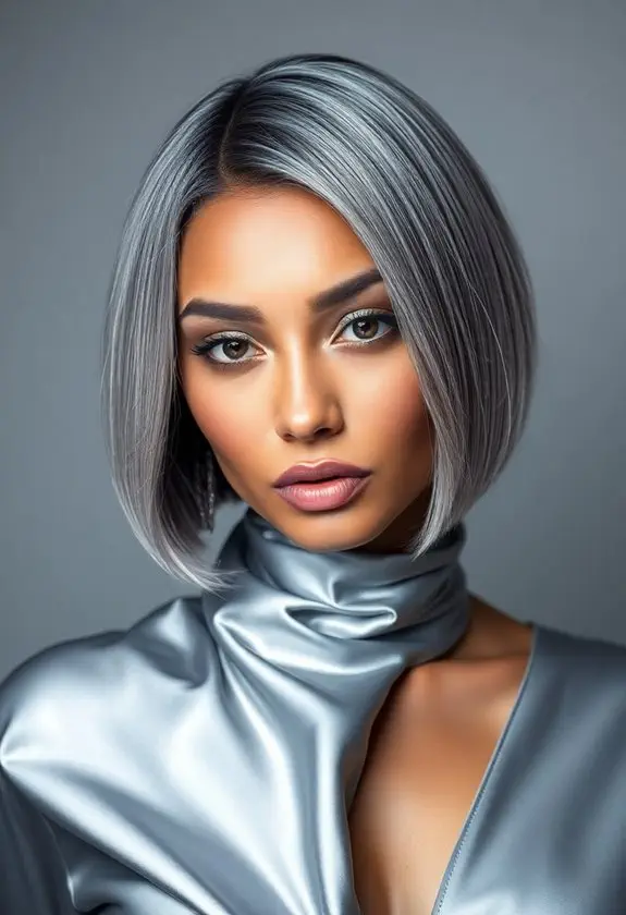 stylish gray bob hairstyle