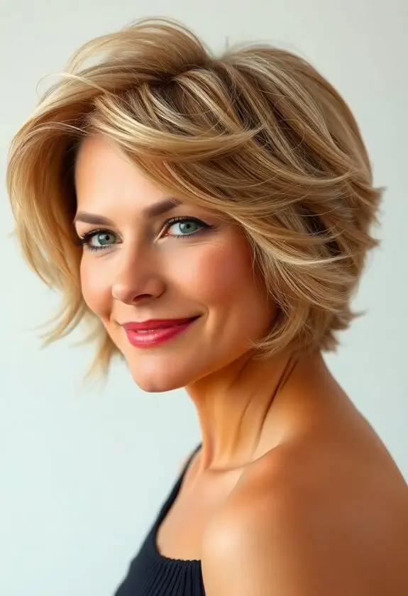 stylish voluminous feathered haircut