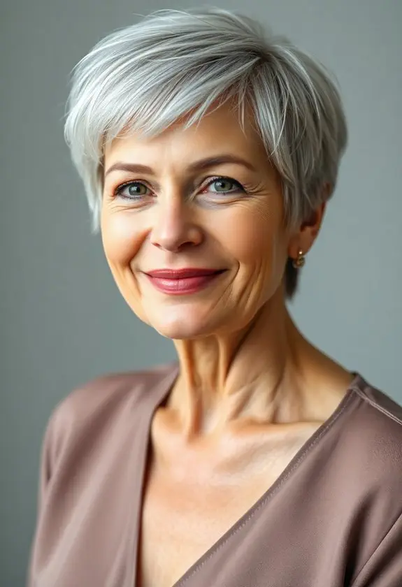 textured silver pixie design