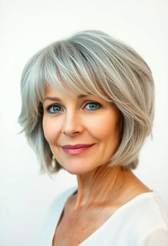 voluminous layered bob hairstyle