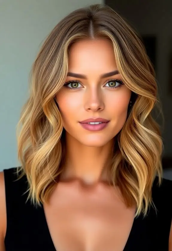 wavy shoulder length hairstyle