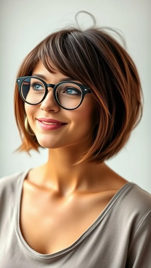 chic bob hairstyle with bangs