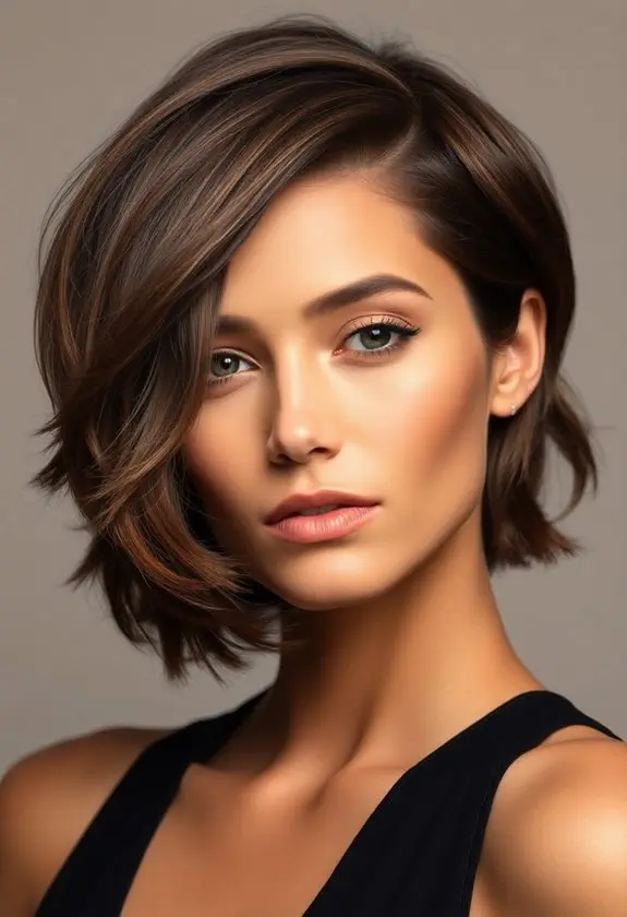 edgy uneven cropped hairstyle