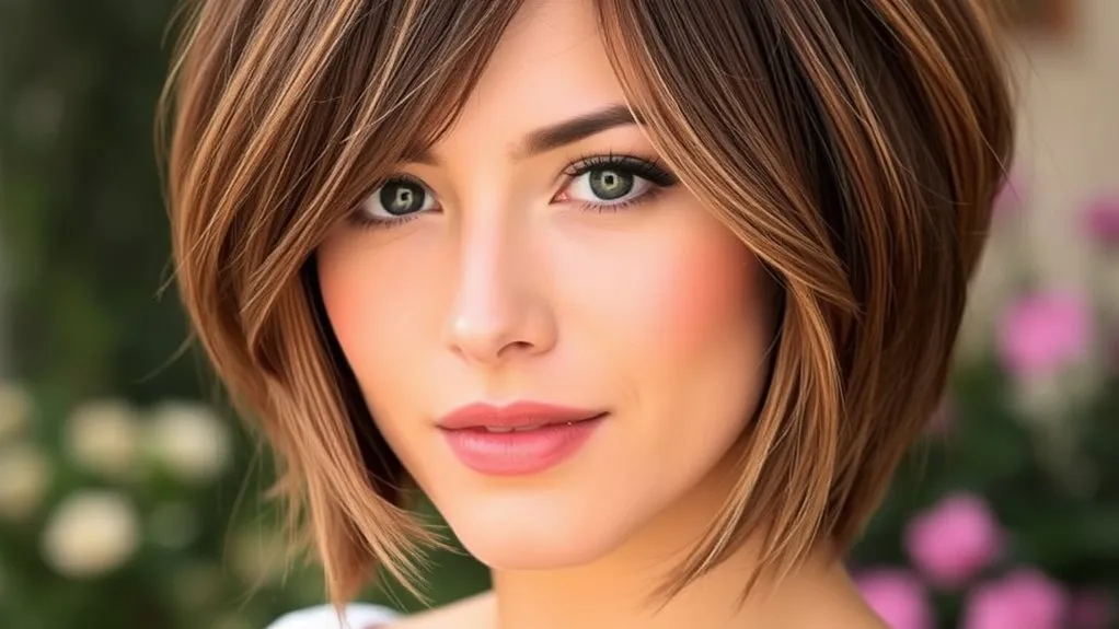 layered bobs with bangs