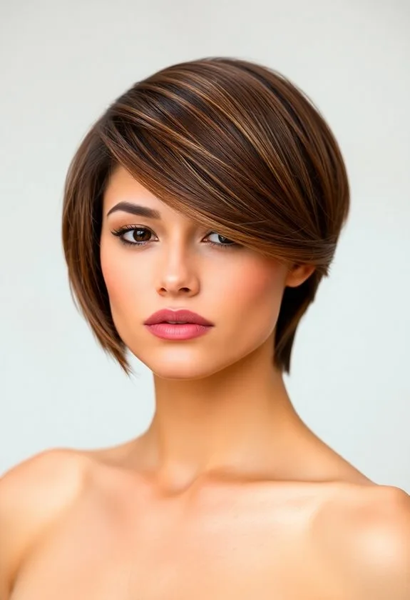chic angled hairstyle design