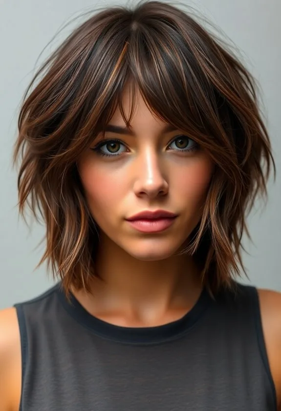 layered short shag haircut