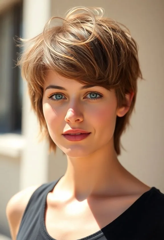 messy short hairstyle cut