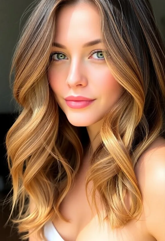 rich brown to warm caramel