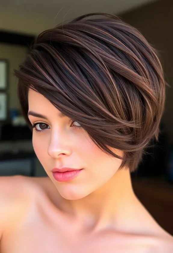 styled asymmetric pixie haircut