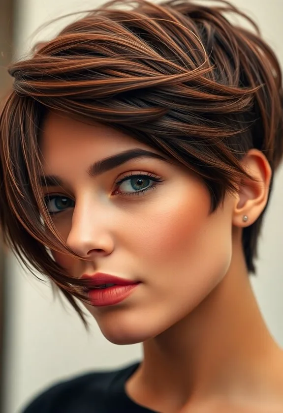 textured feathered hairstyle look