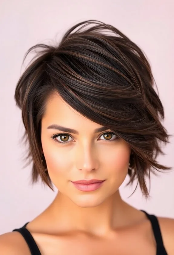 textured short hairstyle lift