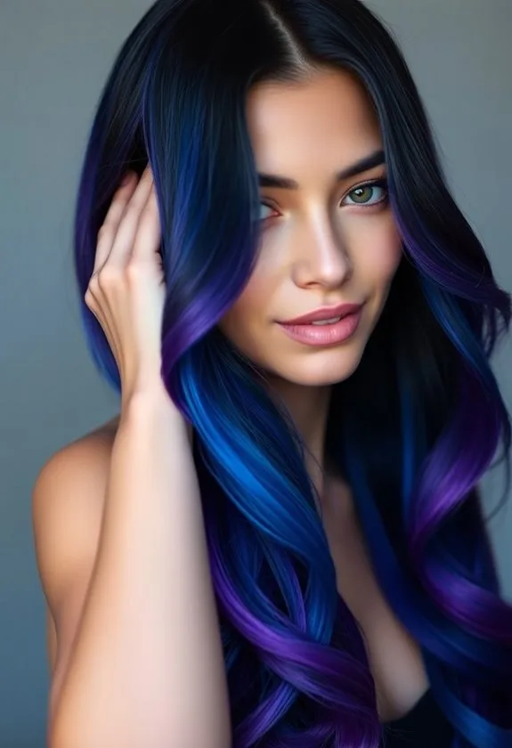 transitioning from blue to purple
