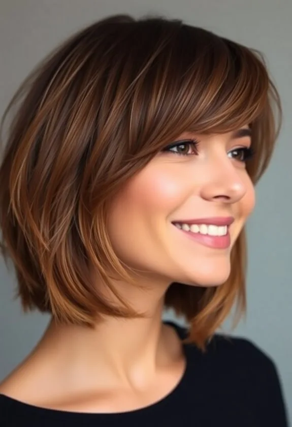 voluminous stacked bob hairstyle