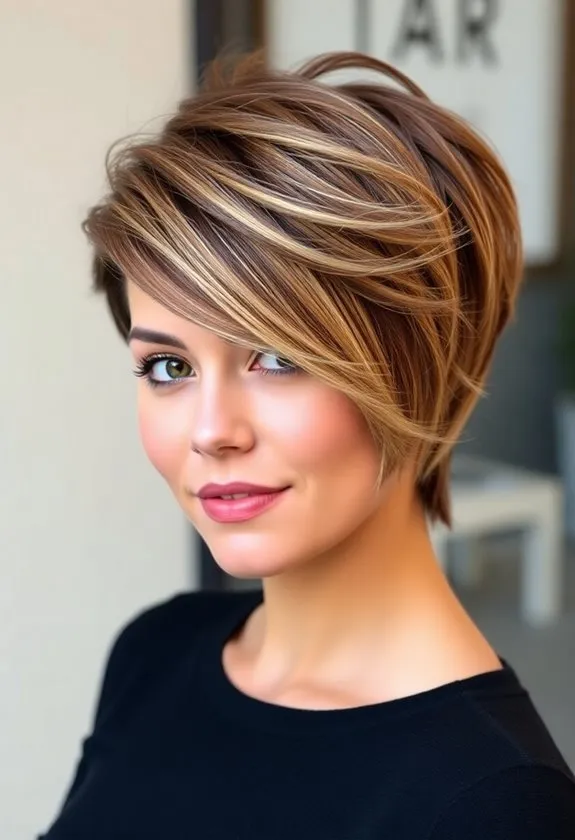 voluminous stacked pixie cut